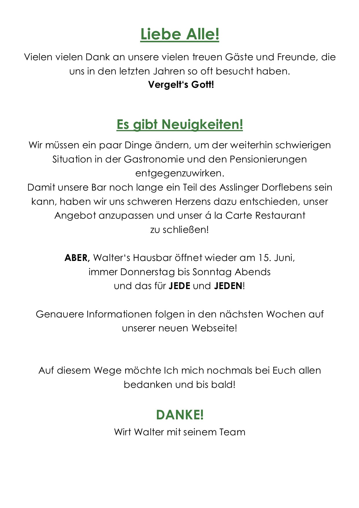 Startseite 2022März April Schliesung Änderung Restaurantr